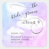 クラウド9からの手紙ユーモアウェディングシャワーありがとう スクエアシール (正面)