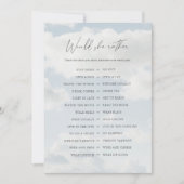 クラウド9では、彼女はむしろブライダルシャワーゲーム 招待状 (正面)