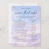 クラウド9の名前そのケーキブライダルシャワーゲームカード 招待状 (正面)