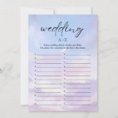 クラウド9の結婚A-Zブライダルシャワーゲームカード 招待状 (正面)