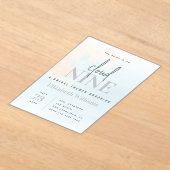 クラウド9エレガントブライダルシャワー アクリル招待状 (レイダウン)