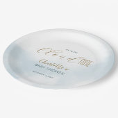 クラウド9スクリプトブルーベビーエレガントシャワーを使用している ペーパープレート (アングル)