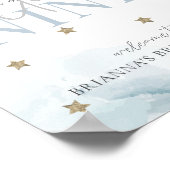 クラウド9スターブルーウォーターカラーブライダルシャワーへようこそ ポスター (角)