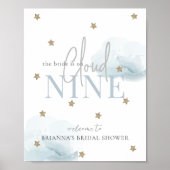 クラウド9スターブルーウォーターカラーブライダルシャワーへようこそ ポスター (正面)