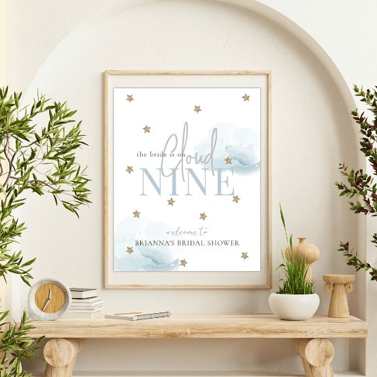 クラウド9スターブルーウォーターカラーブライダルシャワーへようこそ ポスター