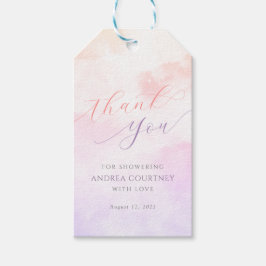 クラウド9ドリーミーパステルピンクブライダルシャワーサンキューベイヤー ギフトタグ