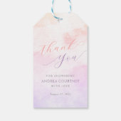 クラウド9ドリーミーパステルピンクブライダルシャワーサンキューベイヤー ギフトタグ (裏面)