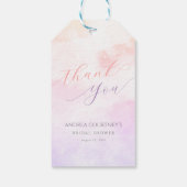 クラウド9ドリーミーパステルピンクブライダルシャワーサンキューベイヤー ギフトタグ (裏面)