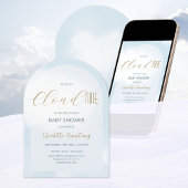 クラウド9ドリームブルーエレガントベビーシャワー 招待状