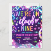 クラウド9ネオングロー9th誕生日パーティーに参加 招待状 (正面)