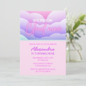 クラウド9バースデーパーティ招待状レインボー 招待状 (スタンド正面)