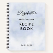 クラウド9パステルブルーシックブライダルシャワーレシピブック ノートブック (正面)