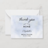 クラウド9パステルブルーブライダルシャワーサンキューノート ノートカード (正面)