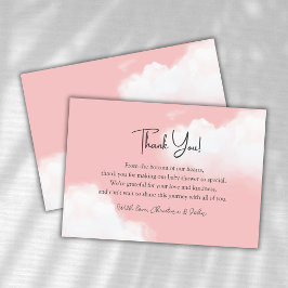 クラウド9ピンクガール赤ちゃんシャワーサンキューカード サンキューカード