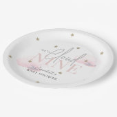 クラウド9ピンククラウド&金ゴールドスターガールベビーシャワー ペーパープレート (アングル)