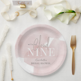 クラウド9ピンクスカイウォーターブライダルシャワー ペーパープレート