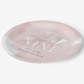 クラウド9ピンクスカイウォーターブライダルシャワー ペーパープレート (アングル)