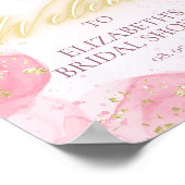 クラウド9ピンク金ゴールドブライダルシャワーウェルカムサイン ポスター (角)