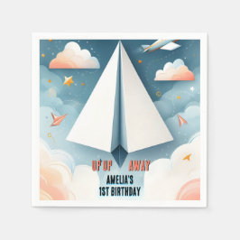 クラウド9フライキッズスカイジョイ飛行機1日の誕生日 スタンダードカクテルナプキン