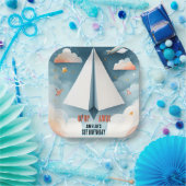 クラウド9フライキッズスカイジョイ飛行機1日の誕生日 ペーパープレート (パーティー)