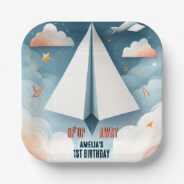 クラウド9フライキッズスカイジョイ飛行機1日の誕生日 ペーパープレート