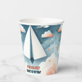 クラウド9フライキッズスカイジョイ飛行機1日の誕生日 紙コップ (裏面)