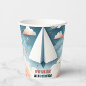 クラウド9フライキッズスカイジョイ飛行機1日の誕生日 紙コップ (正面)