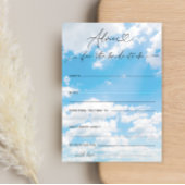 クラウド9ブライダルシャワーアドバイスとウィッシュカード 招待状