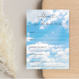 クラウド9ブライダルシャワーアドバイスとウィッシュカード 招待状