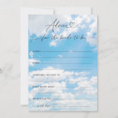 クラウド9ブライダルシャワーアドバイスとウィッシュカード 招待状 (正面)