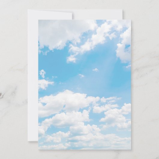 クラウド9ブライダルシャワーアドバイスとウィッシュカード 招待状 (裏面)