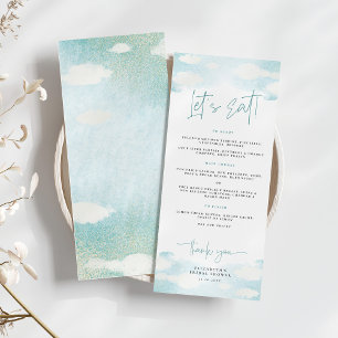 クラウド9ブルーアンドホワイトドリーミーブライダルシャワー メニュー