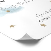 クラウド9ブルークラウド&スターズボーイベビーシャワーの好意 ポスター (角)