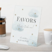 クラウド9ブルークラウド&スターズボーイベビーシャワーの好意 台座サイン (インサイチュ)