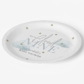 クラウド9ブルークラウド&金ゴールドスターボーイベビーシャワー ペーパープレート (アングル)