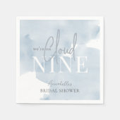 クラウド9ブルースカイウォーターカラーブライダルシャワー スタンダードカクテルナプキン (正面)