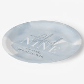 クラウド9ブルースカイウォーターカラーブライダルシャワー ペーパープレート (アングル)