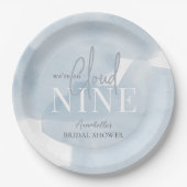 クラウド9ブルースカイウォーターカラーブライダルシャワー ペーパープレート (正面)
