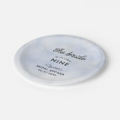 クラウド9ブルースカイクラエレガントシーブライダルシャワー ペーパープレート (アングル)