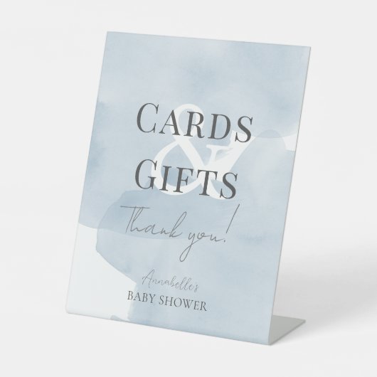 クラウド9ブルースカイボーイベビーシャワーカード&ギフト 台座サイン (正面)