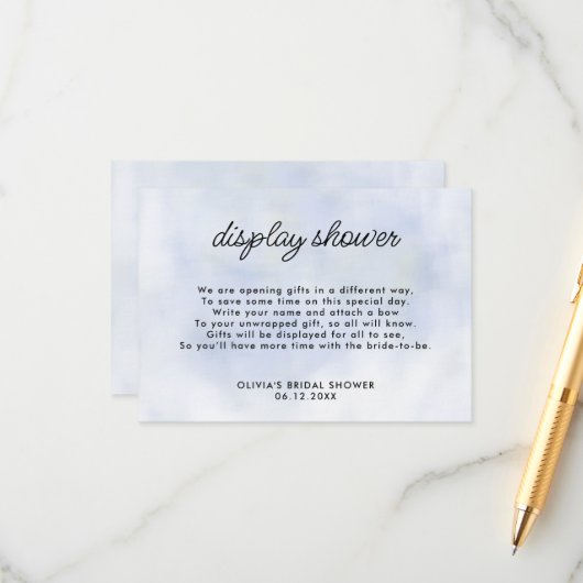 クラウド9ブルーディスプレイブライダルシャワーエンクロージャカード エンクロージャーカード (正面/裏面インサイチュ)