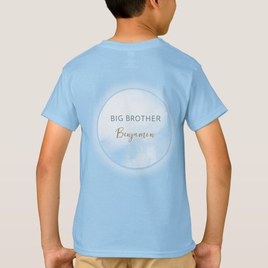 クラウド9ブルービッグブラザーかわいい赤ちゃんシャワー中 Tシャツ (裏面)