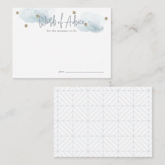 クラウド9ブルーベビーシャワーアドバイス エンクロージャーカード (正面/裏面)