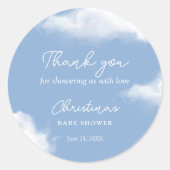 クラウド9ベビーシャワーありがとう ラウンドシール (正面)