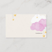 クラウド9ベビーシャワーピンクおむつラッフルカード エンクロージャーカード (裏面)