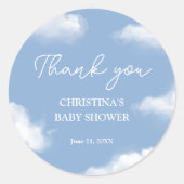 クラウド9ベビーシャワー中ありがとう ラウンドシール (正面)