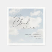 クラウド9ベビーシャワー中 スタンダードカクテルナプキン (正面)
