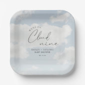 クラウド9ベビーシャワー中 ペーパープレート (正面)