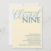 クラウド9ミニマリストのスクリプトブライダルシャワー 招待状 (正面)