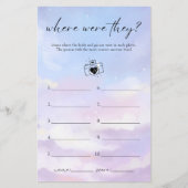 クラウド9上で彼らはブライダルシャワーゲーム チラシ (正面)